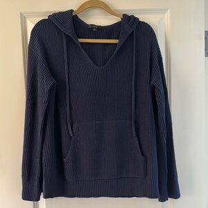J. Crew Blue V-Neck Knit Sweater